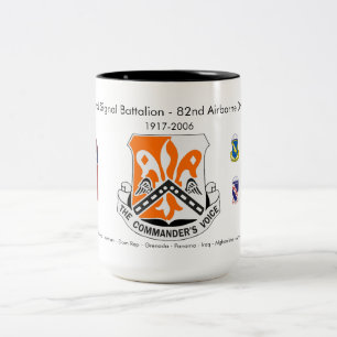 Taza Bicolor 82.º batallón de señalización: tazón de café