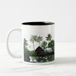 Taza Bicolor 83 - Remansos de Alleppey del paisaje de Kerala