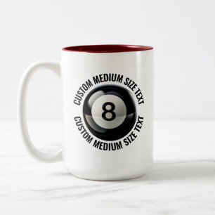 Taza Bicolor 8 Ball & Texto Mediano MARRÓN 15oz Personalizado