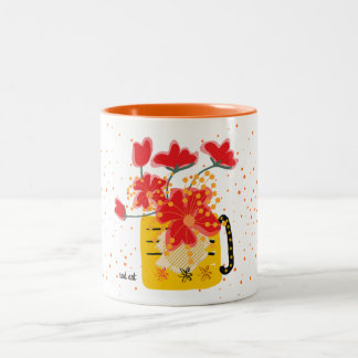Taza Bicolor A bouquet flowers Two-Tone coffee mug