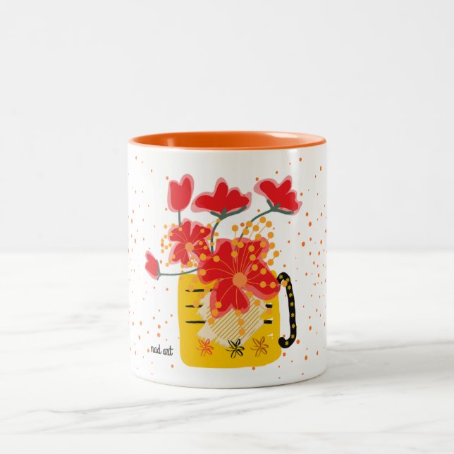 Taza Bicolor A bouquet flowers Two-Tone coffee mug (Centro)