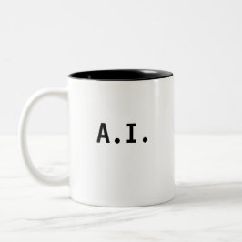 Taza Bicolor "A.I. Mug" - Toda mi inteligencia es artificial