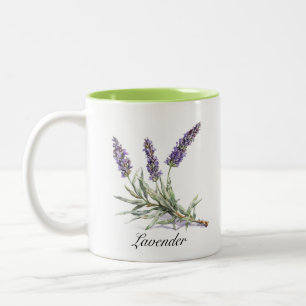 Taza Bicolor A medida de acuarela lavanda Botánico Bienestar pe