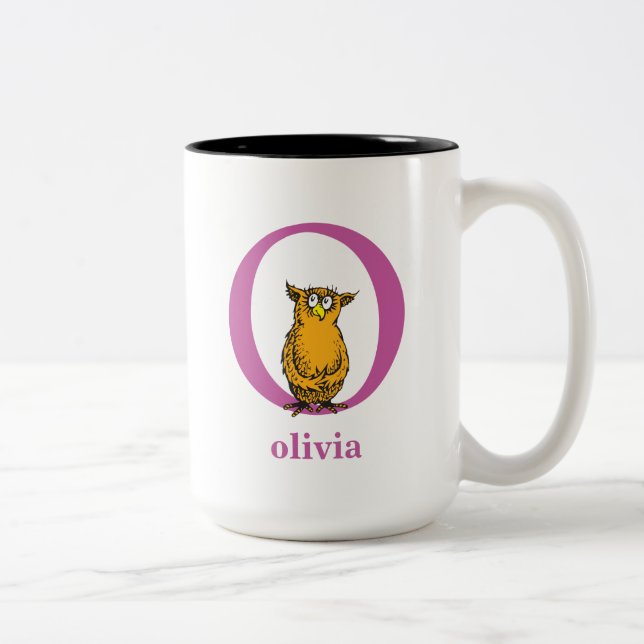 Taza Bicolor ABC del Dr. Seuss: Carta O - Púrpura | Añadir su n (Derecha)