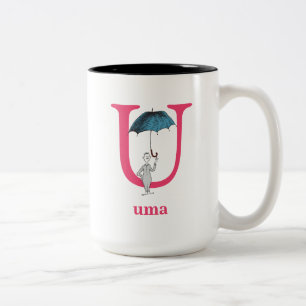 Taza Bicolor ABC del Dr. Seuss: Letra U - Rosa  Agregar su nomb