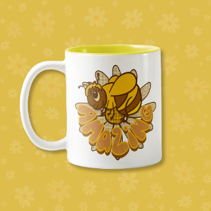 Taza Bicolor Abeja asombrosa - Abeja y marimacho Personalizado