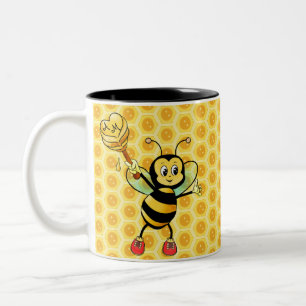 Taza Bicolor Abeja con Corazón y Monograma