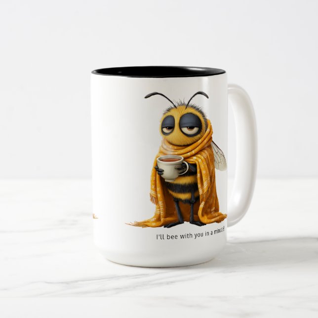 Taza Bicolor Abeja de café (Anverso derecho)