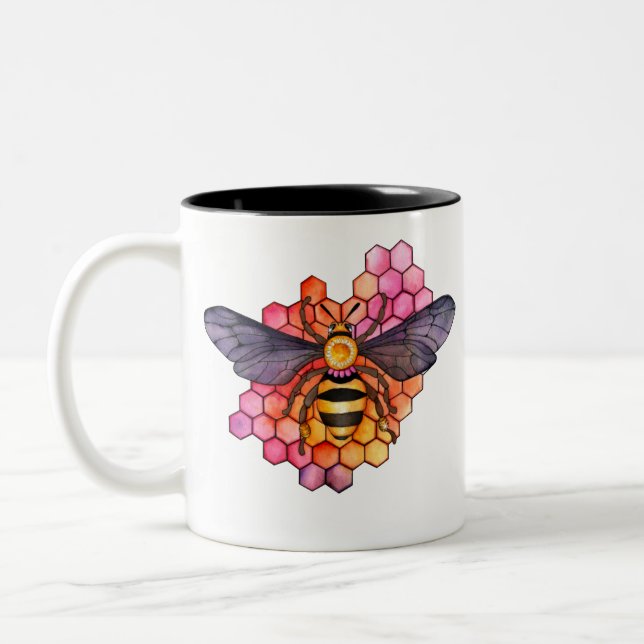 Taza Bicolor Abeja de panal (Izquierda)