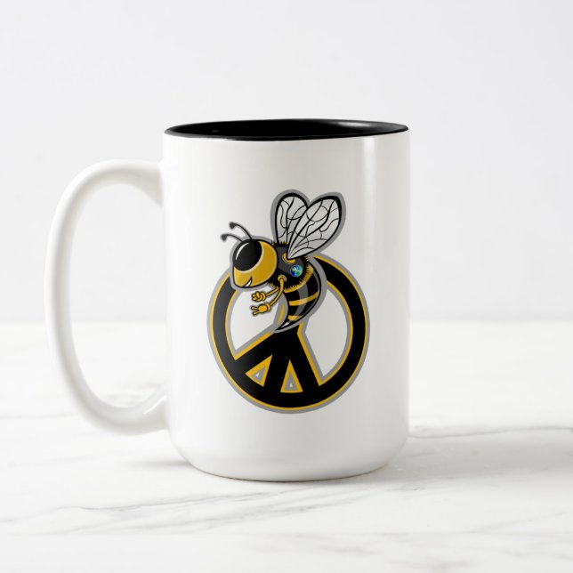 TAZA BICOLOR ABEJA PAZ  (Izquierda)