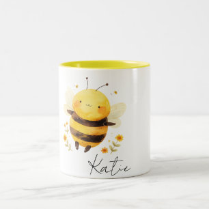 Taza Bicolor Abeja PERSONALIZADA, Regalos de Abeja Carpintera