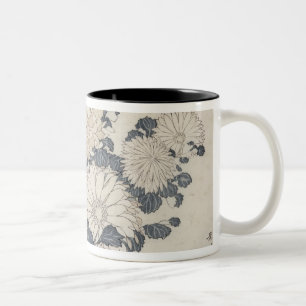 Taza Bicolor Abeja y crisantemos