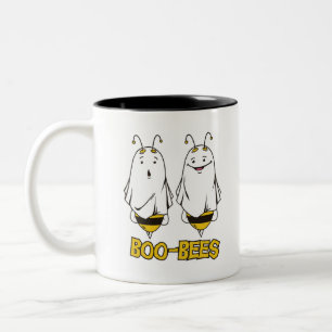 Taza Bicolor Abejas Boo Halloween - Abejas Fantasmas Divertidas