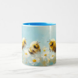 Taza Bicolor Abejas de burbujas esponjosas de dos tonos