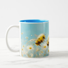 Taza Bicolor Abejas de burbujas esponjosas de dos tonos