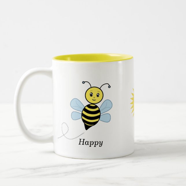 Taza Bicolor Abejas Felices & sol lindo (Izquierda)