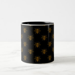 Taza Bicolor Abejas metálicas del Relieve metalizado del oro e
