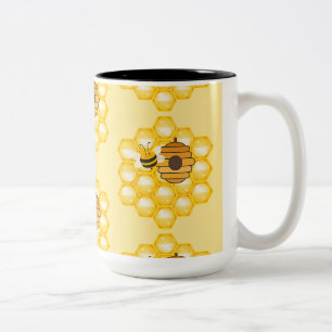Taza Bicolor Abejas y Panal