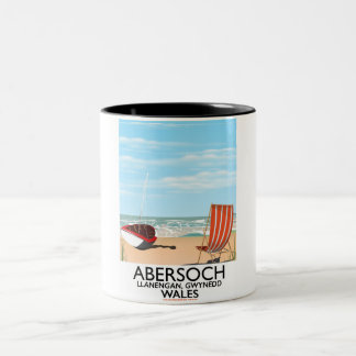 Taza Bicolor Abersoch Llanengan en Gwynedd, afiches de viaje de