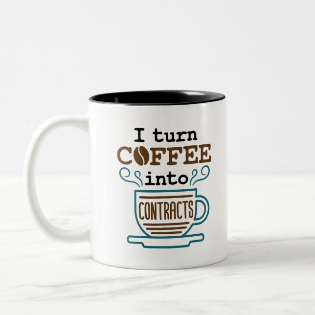 Taza Bicolor Abogado Convierto El Café En Contratos (Izquierda)