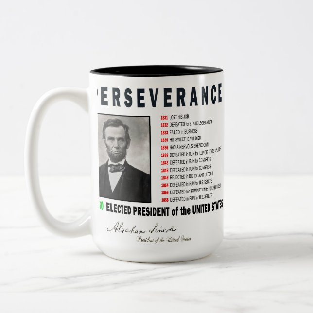 Taza Bicolor ABRAHAM LINCOLN inspirador (Izquierda)