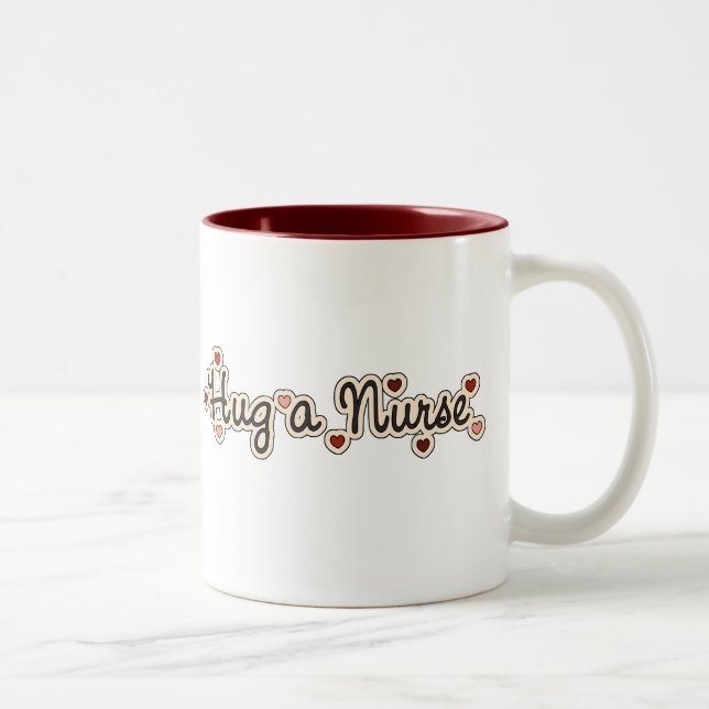 Taza Bicolor Abrazo de camisetas de enfermera y regalos (Derecha)