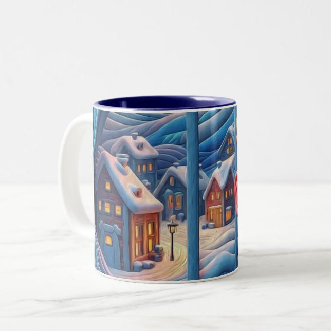 Taza Bicolor Abrazo de invierno (Anverso izquierdo)
