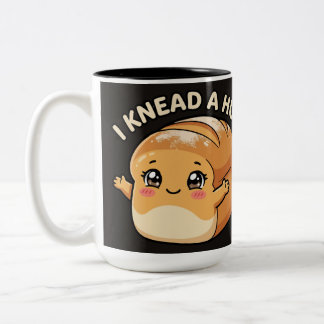 Taza Bicolor Abrazo Necesito — Pan Kawaii