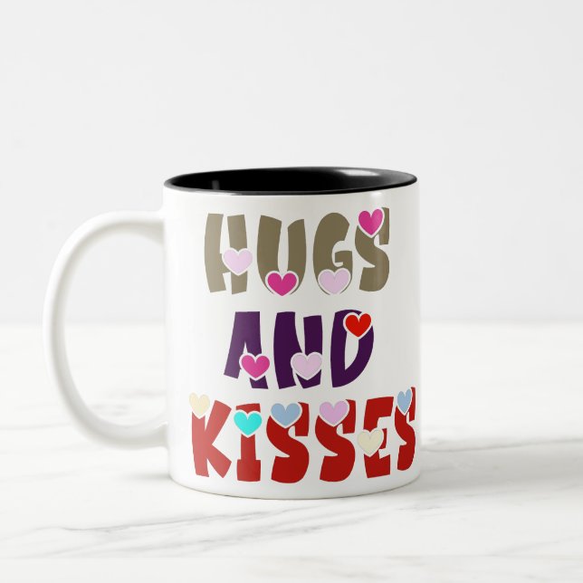 Taza Bicolor Abrazos y besos (Izquierda)
