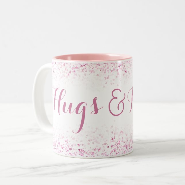 Taza Bicolor Abrazos y besos (Anverso izquierdo)