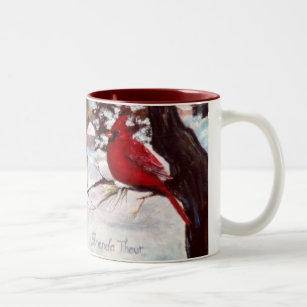 Taza Bicolor Abrigo cardinal de la serenidad de los inviernos