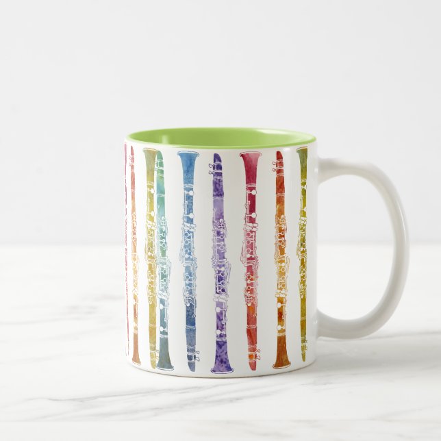 Taza Bicolor Abrigo del arco iris del Clarinet (Derecha)
