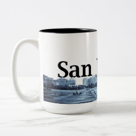 Taza Bicolor Abrigo del horizonte de San Jose alrededor de la