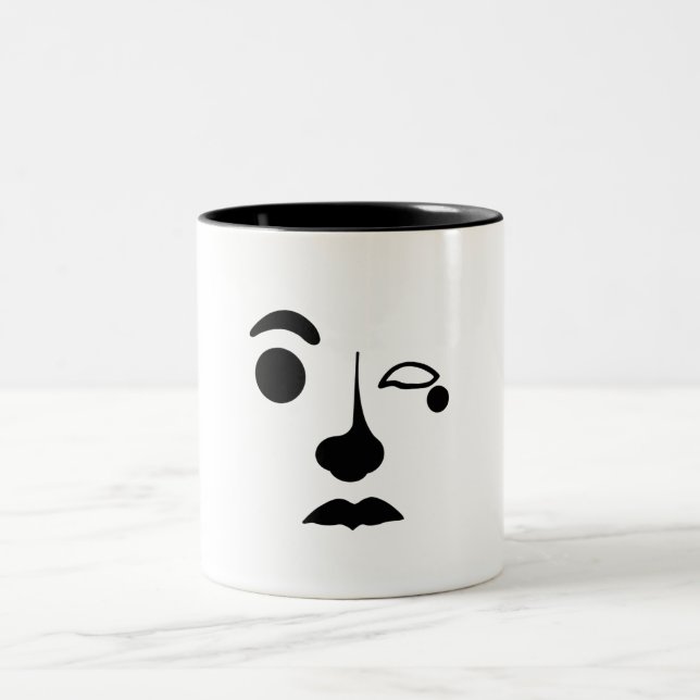 Taza Bicolor Abstract Face Mug sin título (Centro)