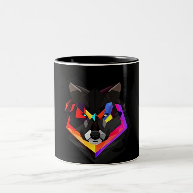 Taza Bicolor Abstract wolf mug (Centro)