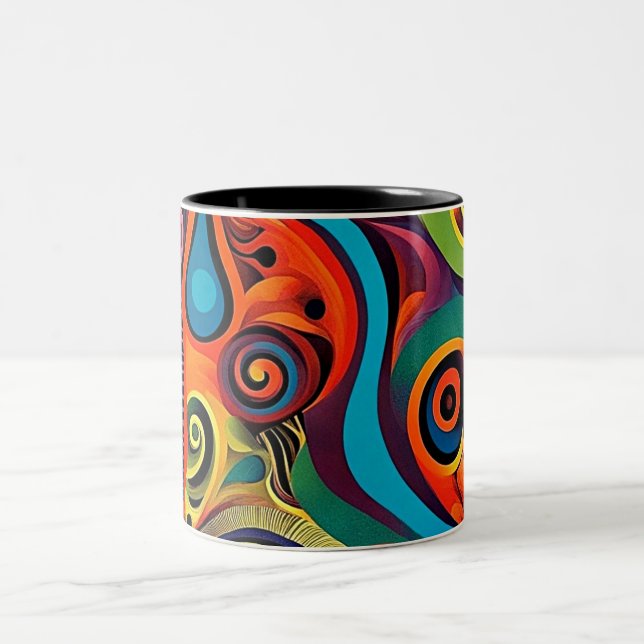 Taza Bicolor Abstracta Psicodélica 11 (Centro)