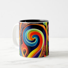 Taza Bicolor Abstracta Psicodélica 12