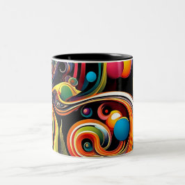 Taza Bicolor Abstracta Psicodélica 15