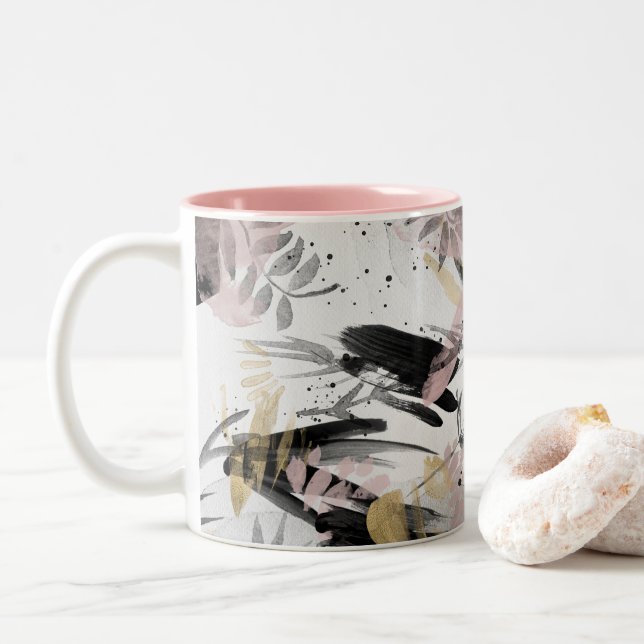 Taza Bicolor Abstracto acuarela I Mug (Con donut)