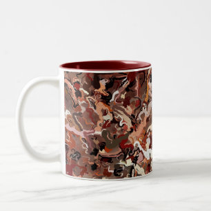 Taza Bicolor Abstracto Agujas De Pino