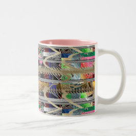 Taza Bicolor Abstracto Geométrico Colorido Contemporáneo