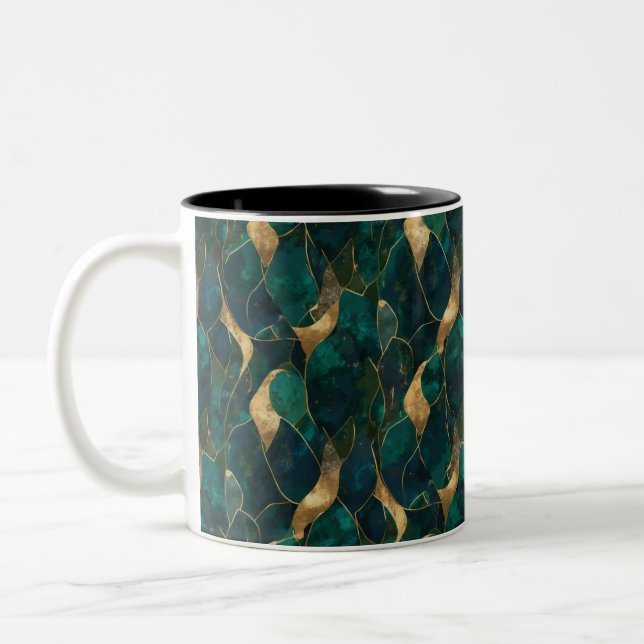 Taza Bicolor Abstracto Geométrico De Lujo (Izquierda)