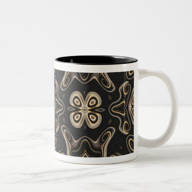 Taza Bicolor Abstracto negro Amoeba Mug (Derecha)