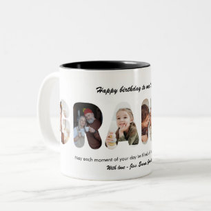 Taza Bicolor Abuela Collage de Fotos Personalizado Abuela