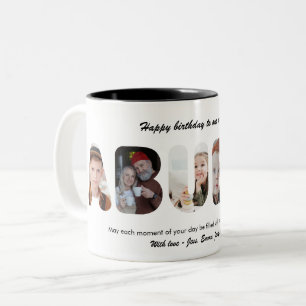 Taza Bicolor Abuela Collage de Fotos Personalizado Abuela