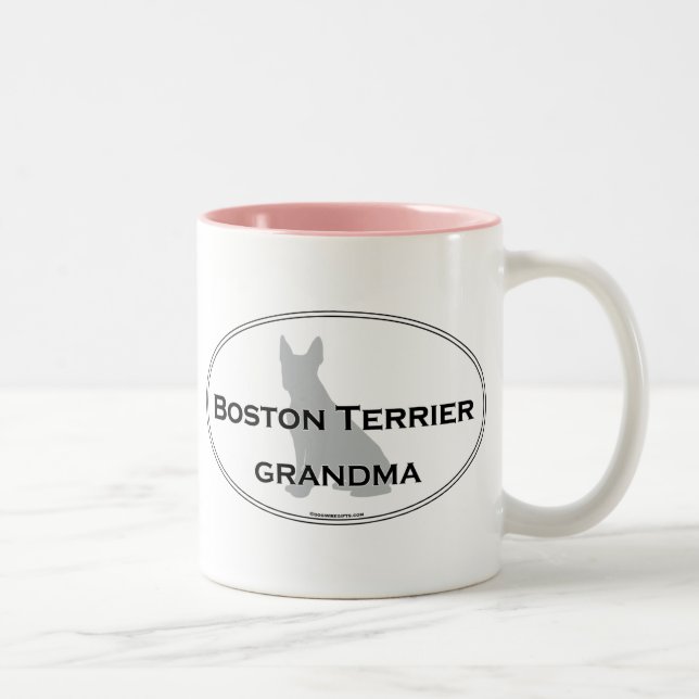 Taza Bicolor Abuela de Boston Terrier (Derecha)