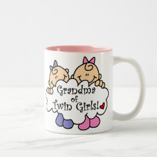 Taza Bicolor Abuela de Chicas gemelos camisetas y regalos