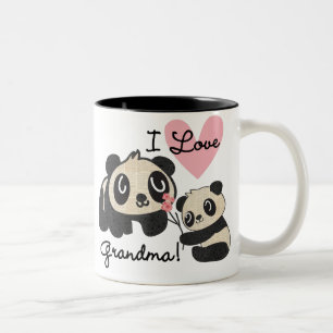 Taza Bicolor Abuela del amor de los osos de panda I
