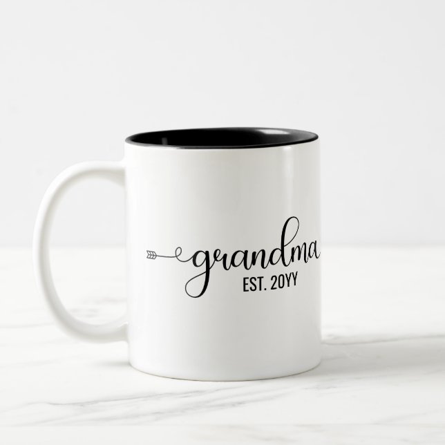 Taza Bicolor Abuela establecida, regalo personalizado de la abu (Izquierda)