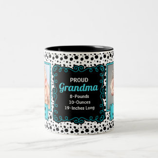 Taza Bicolor Abuela orgullosa Dalmacia foto en blanco y negro
